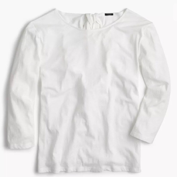 J Crew WHITE Tie Back T Shirt - Picture 2 of 5
